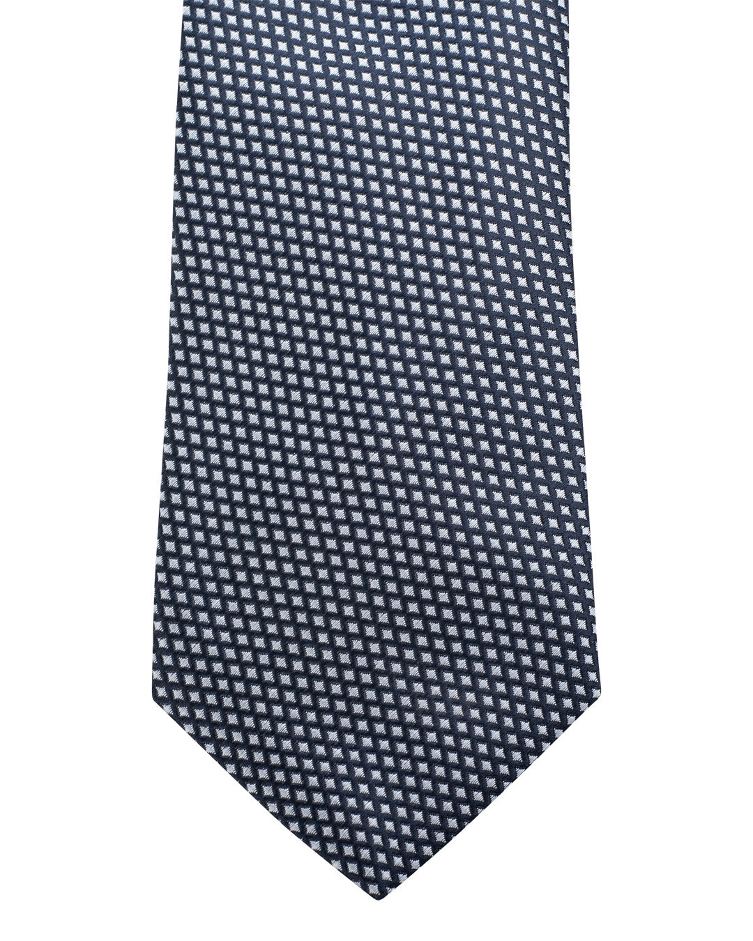 Navy Diamond Weave Italian Silk Tie