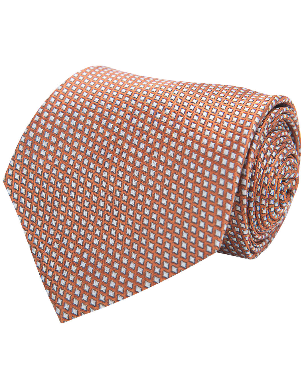 Orange Diamond Weave Italian Silk Tie