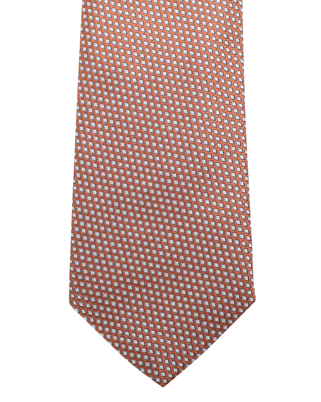 Orange Diamond Weave Italian Silk Tie
