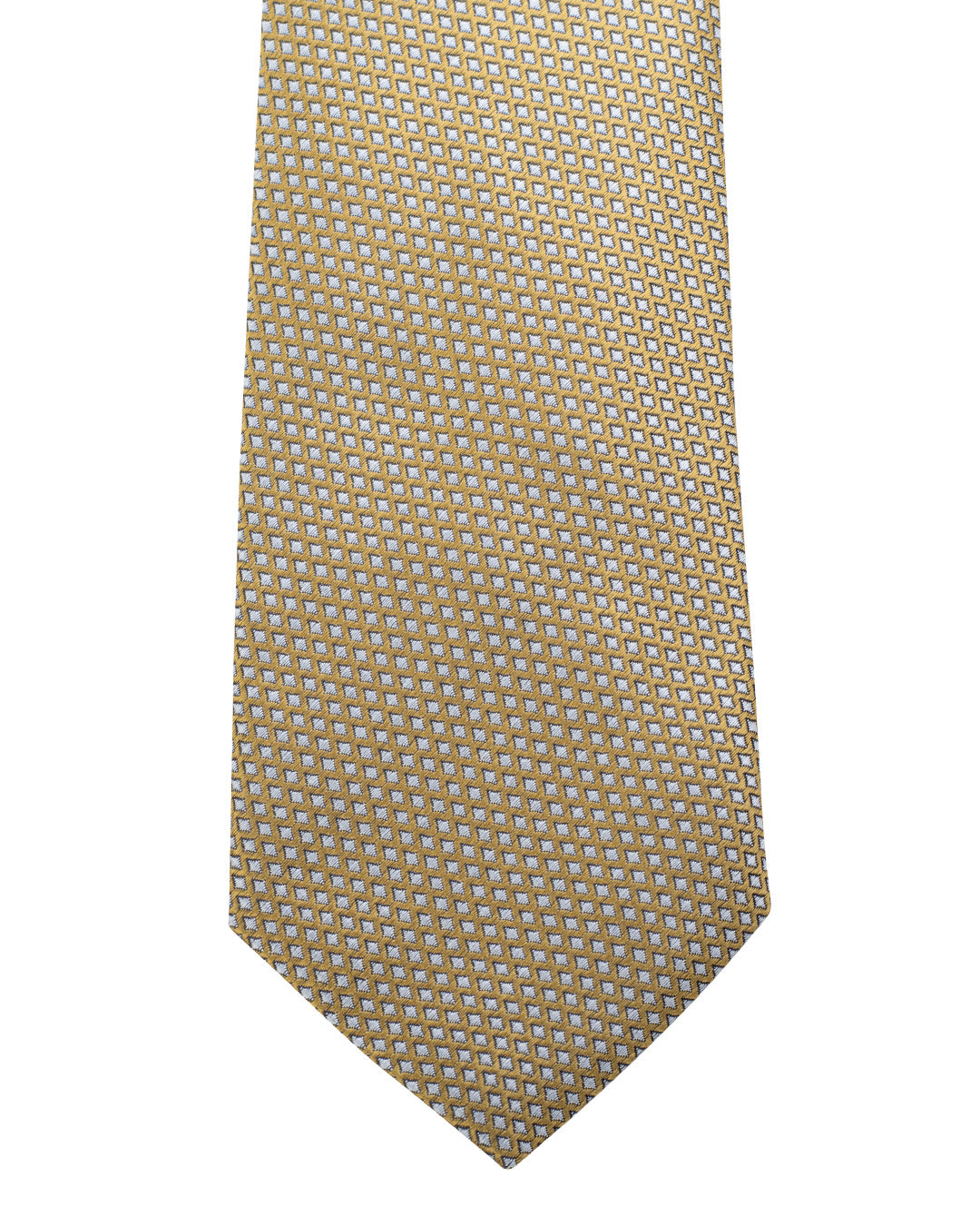 Yellow Diamond Weave Italian Silk Tie