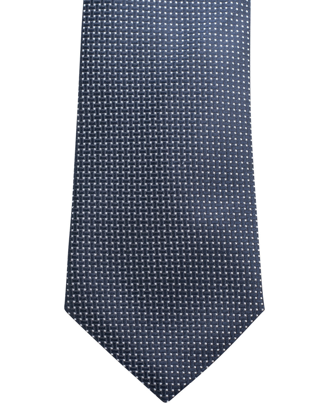 Navy Lattice Weave Italian Silk Tie