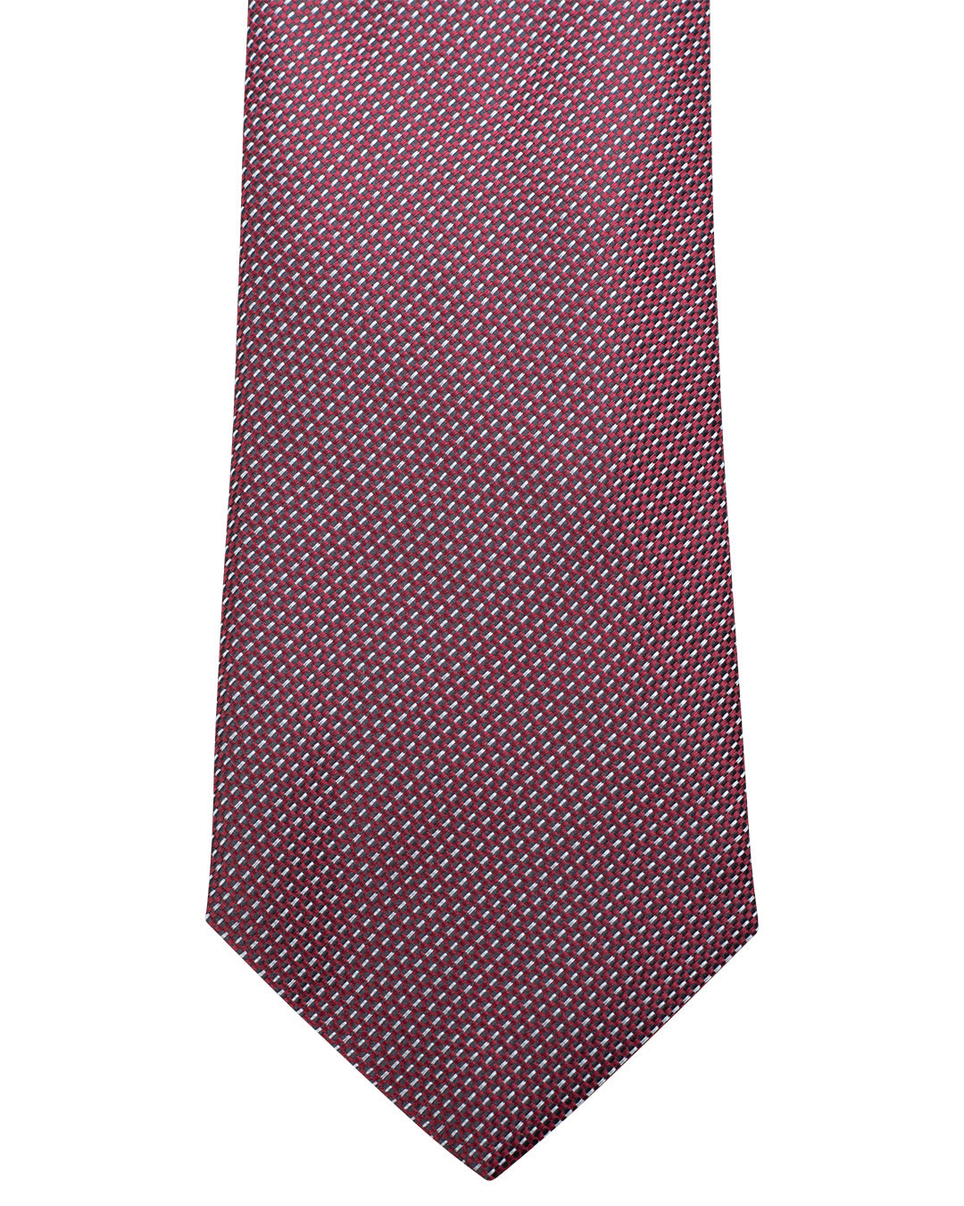 Red Pindot Weave Italian Silk Tie