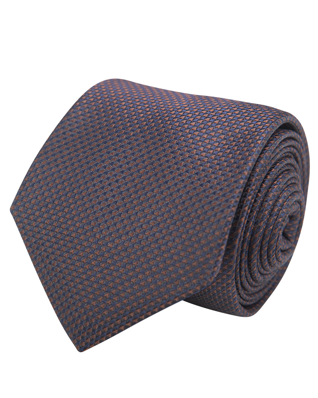 Brown Oxford Weave Italian Silk Skinny Tie