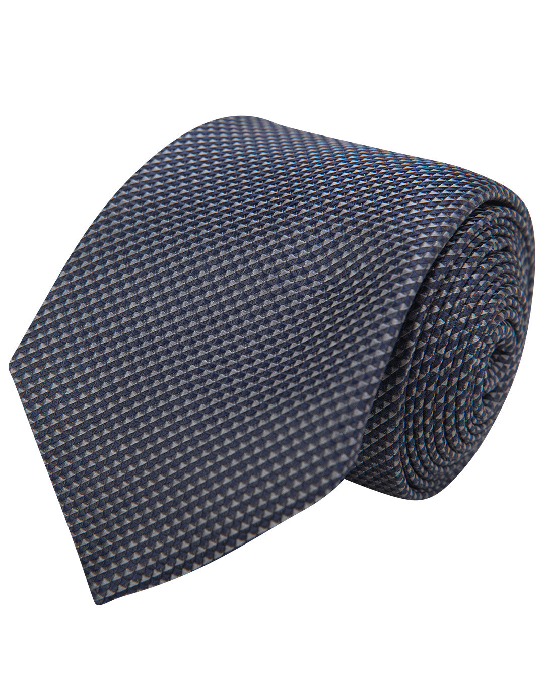 Grey Oxford Weave Italian Silk Skinny Tie