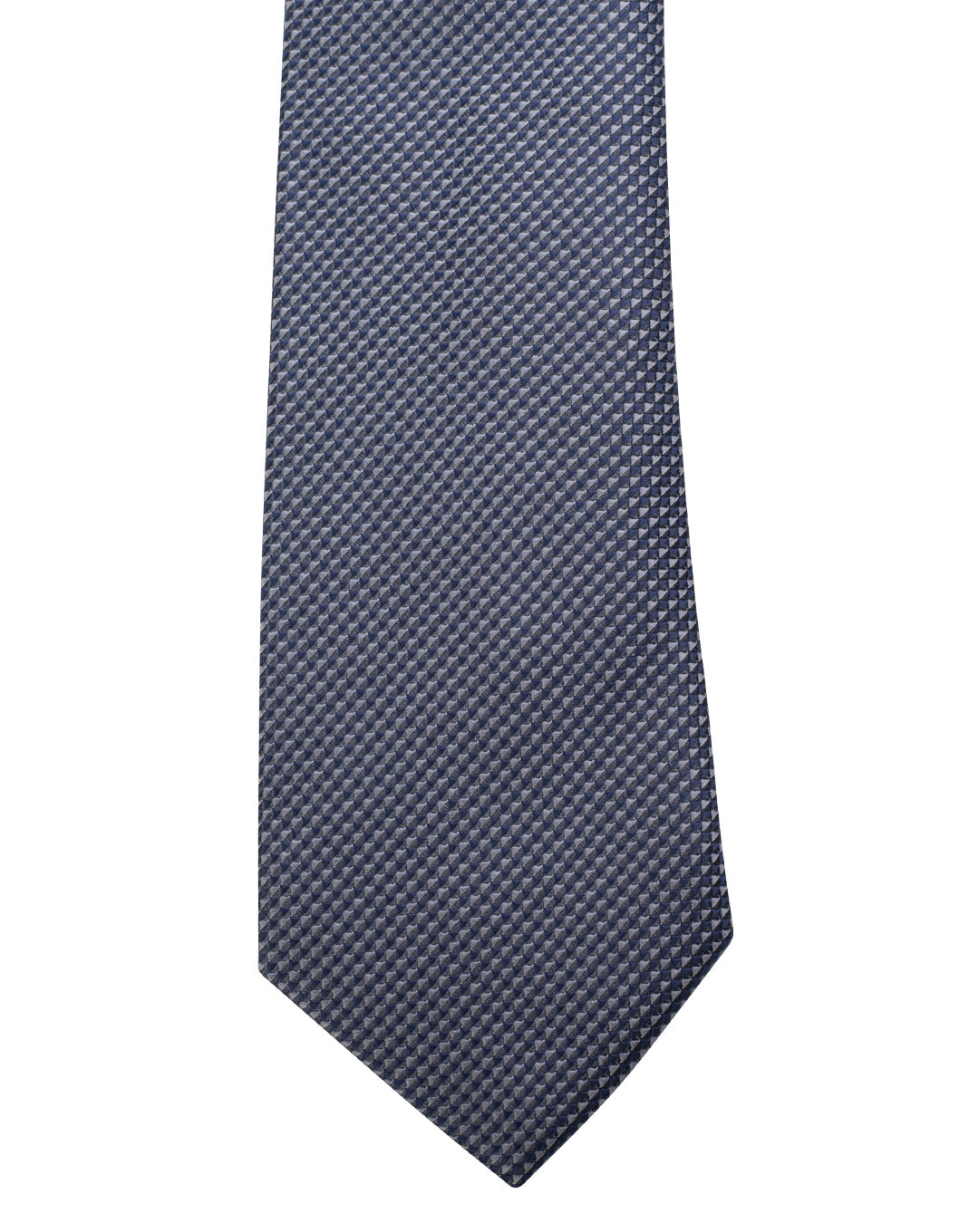 Grey Oxford Weave Italian Silk Skinny Tie