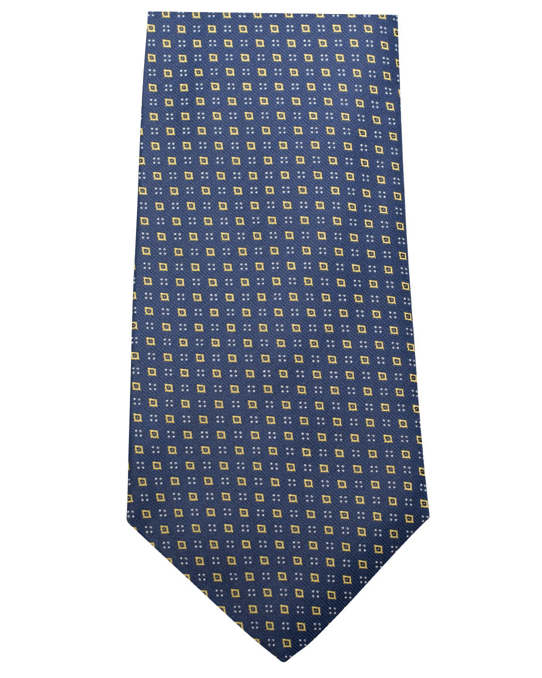 Yellow Diamond Motif Twill Weave Italian Silk Tie