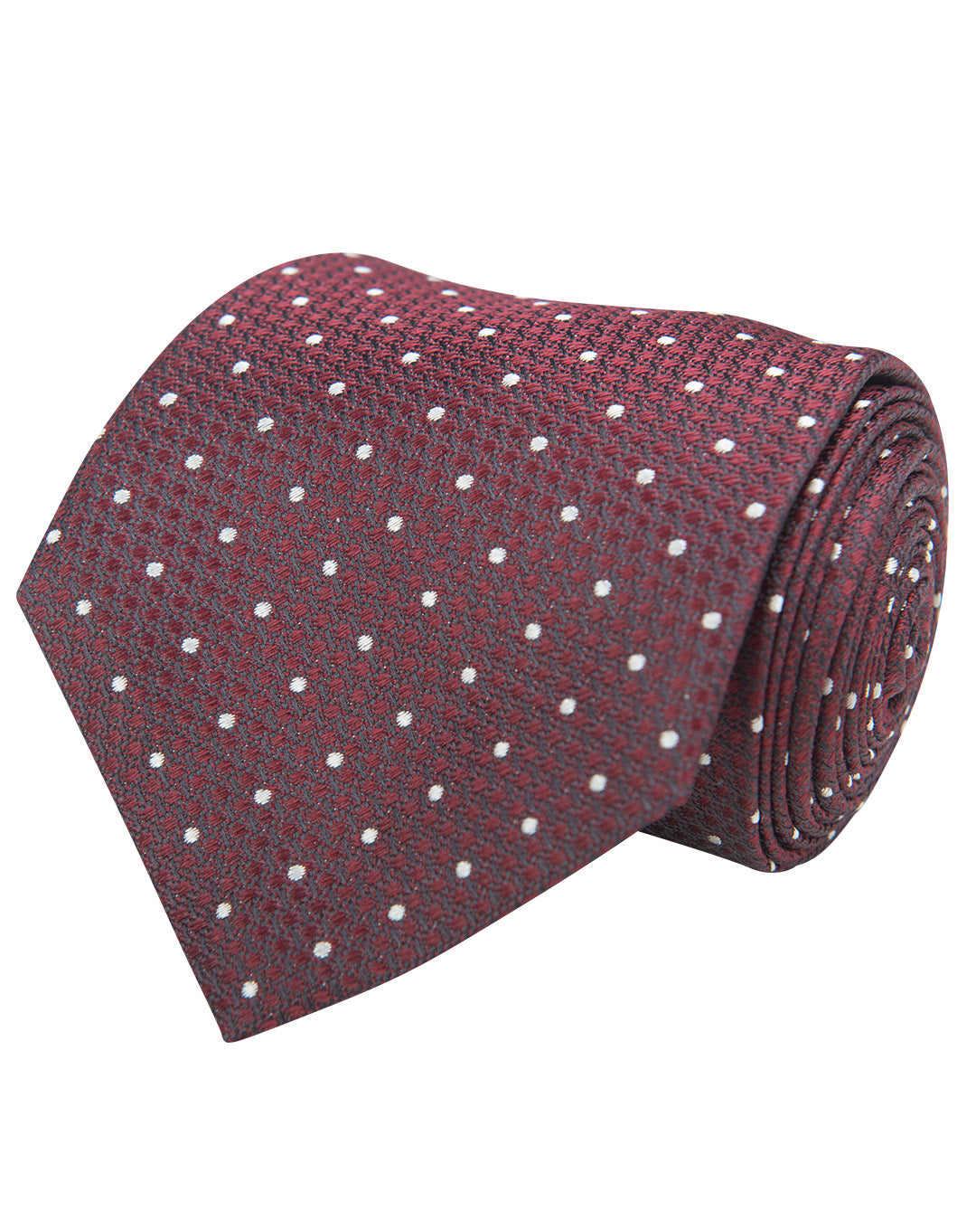 Burgundy Textured Spot Italian Silk Tie