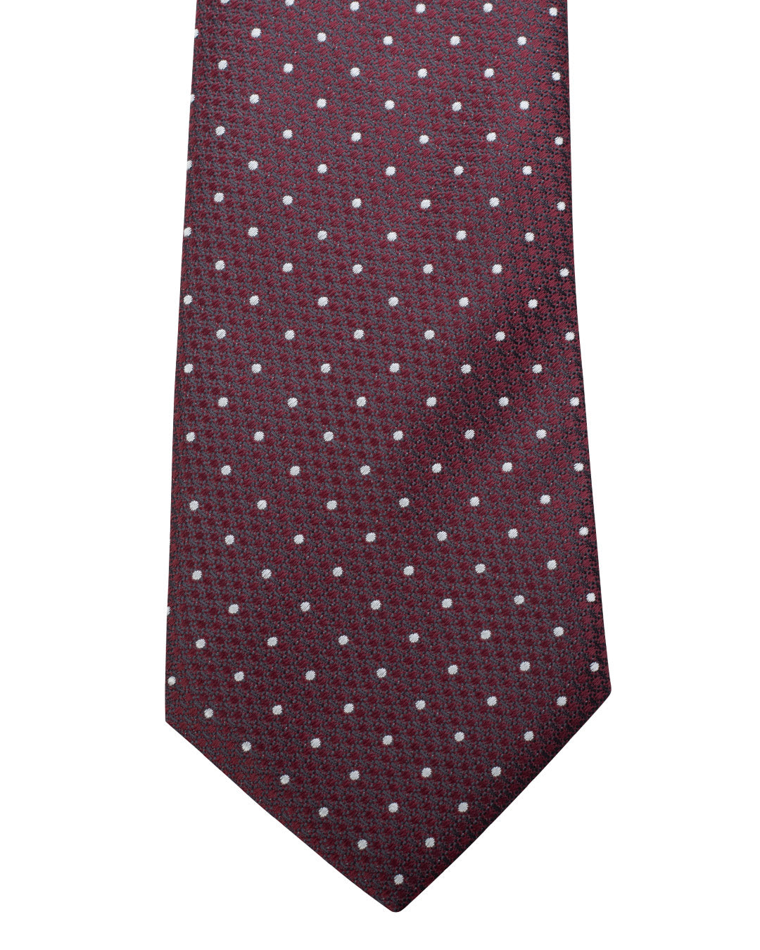 Burgundy Textured Spot Italian Silk Tie