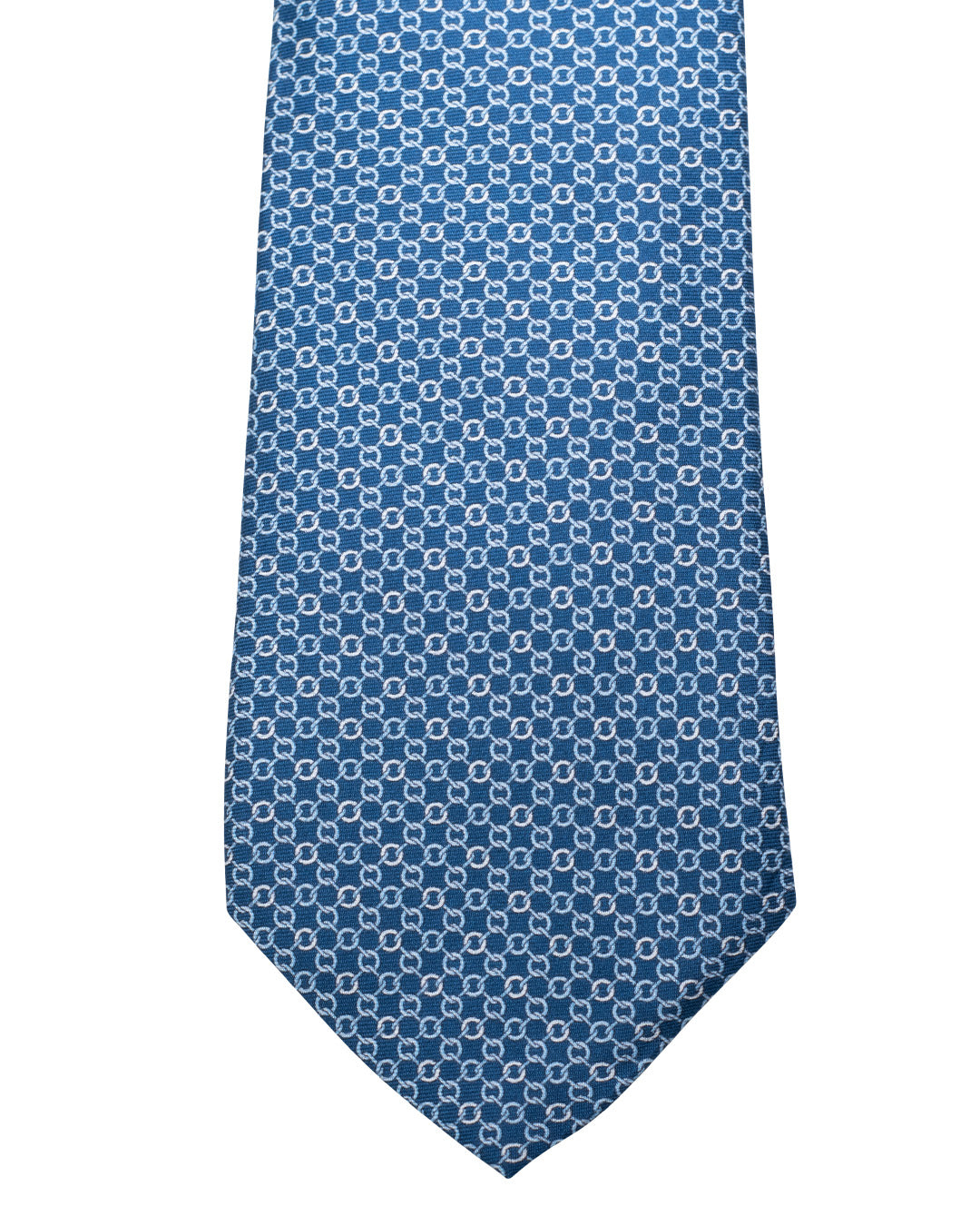 Navy Chainlink Print Italian Silk Tie