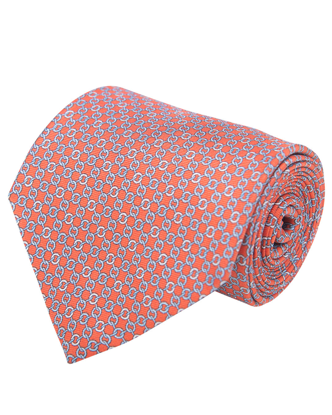 Red Chainlink Print Italian Silk Tie