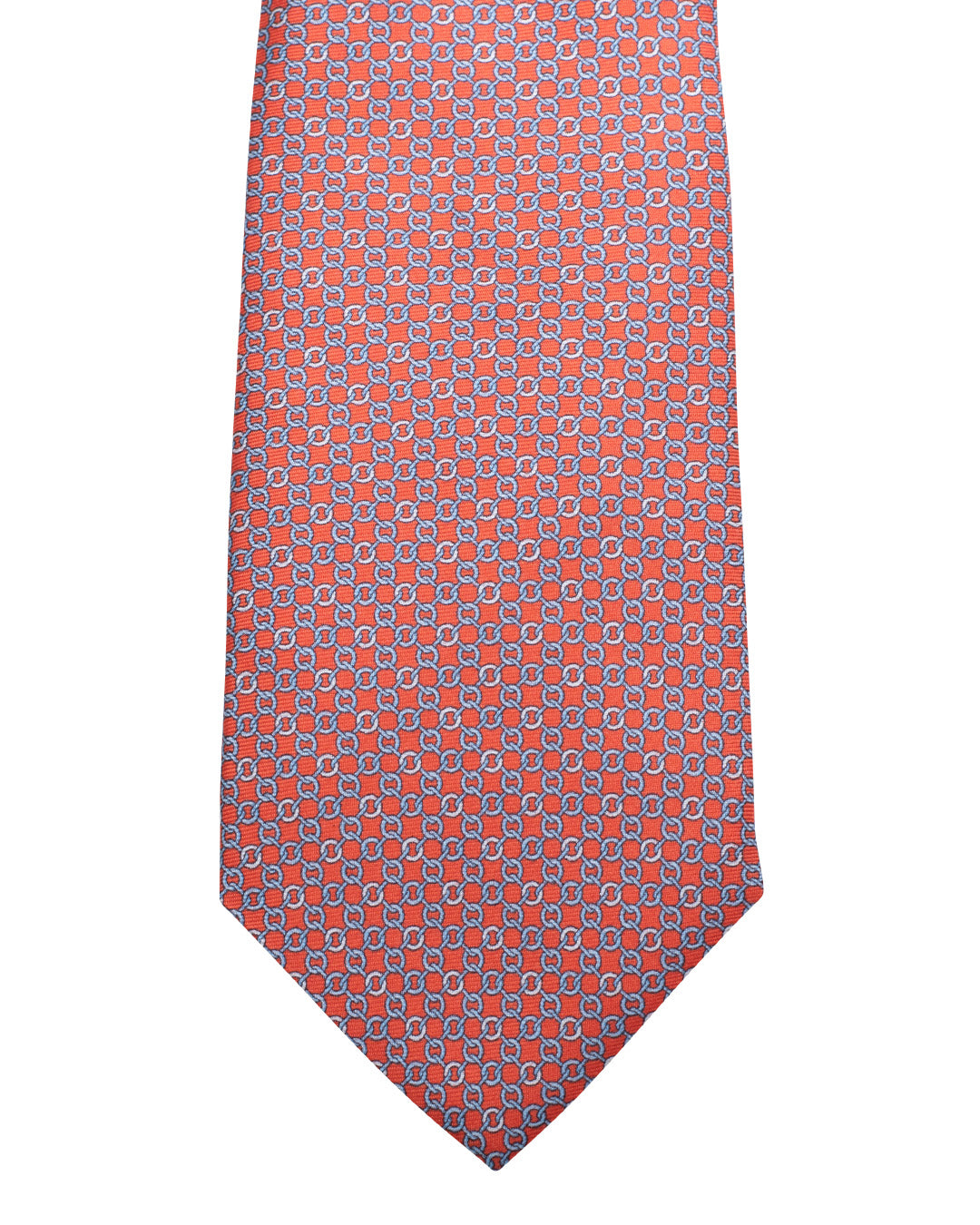 Red Chainlink Print Italian Silk Tie