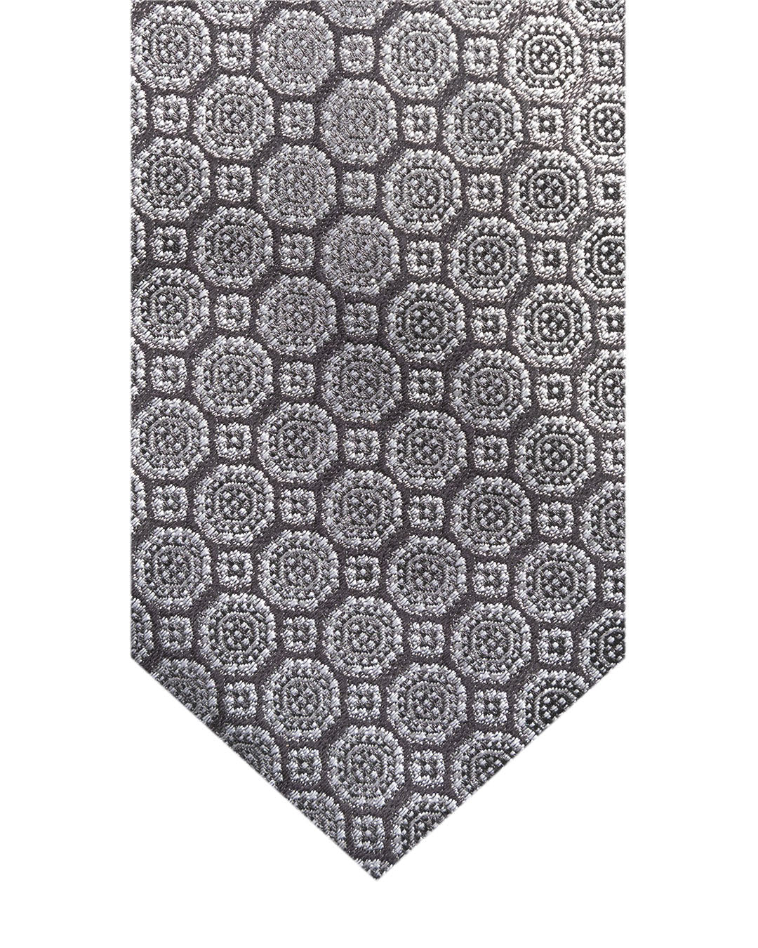 Grey Mini Medallions Italian Silk Tie