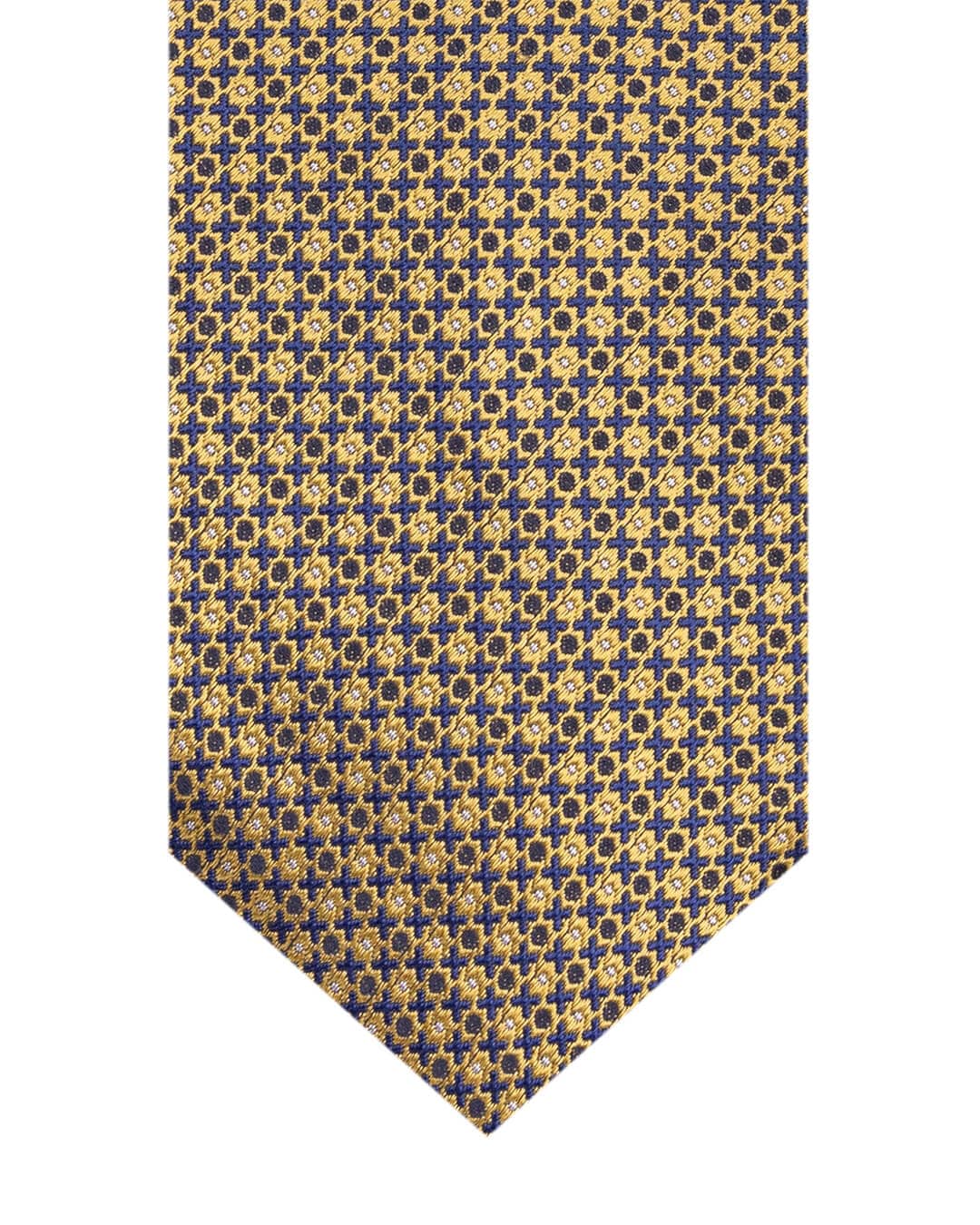 Gagliardi Yellow Criss Cross Italian Silk Tie