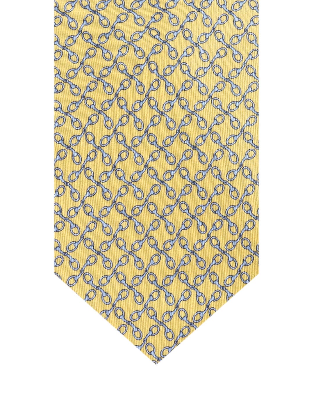 Gagliardi Yellow Chain Link Print Italian Silk Tie