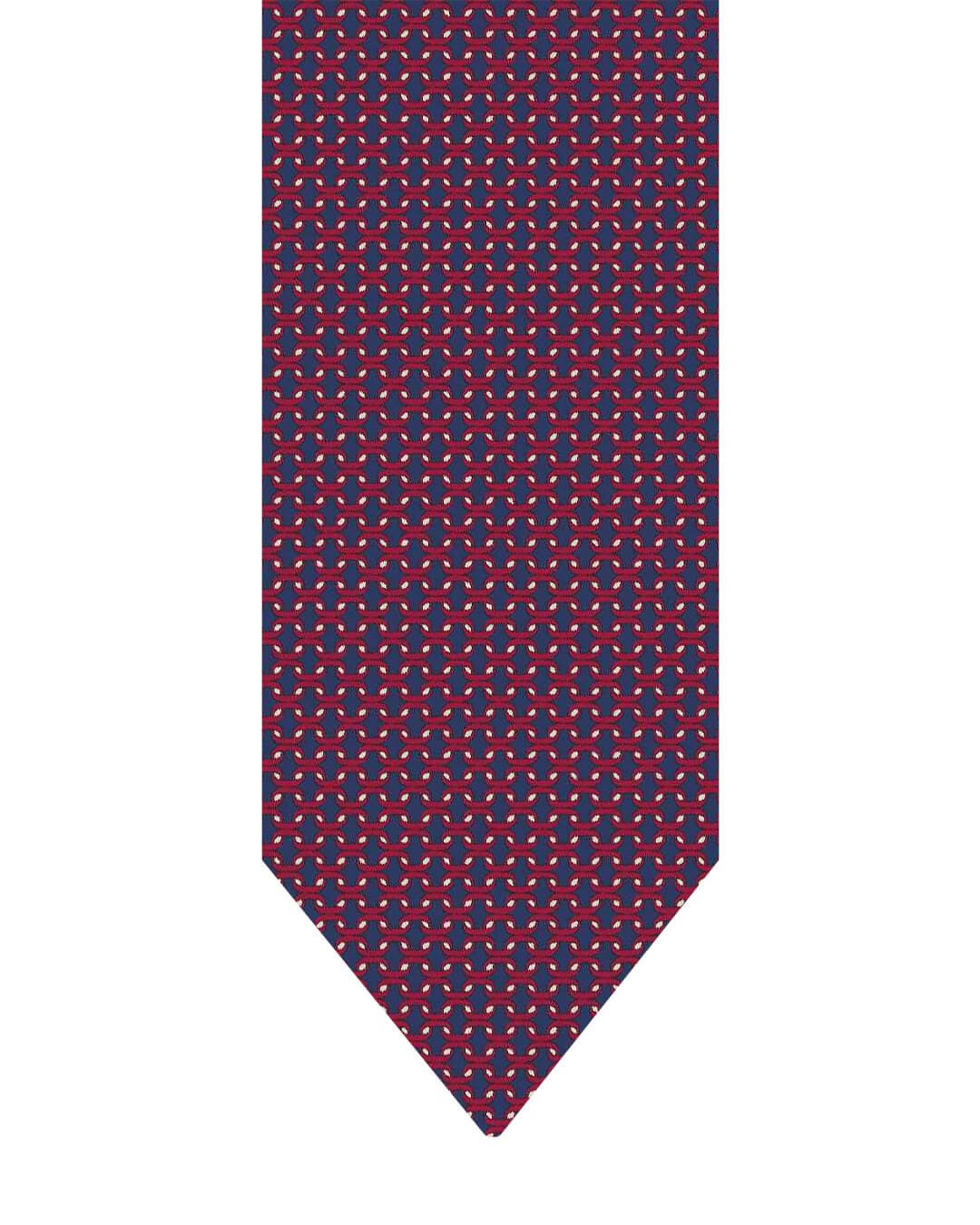 Gagliardi Red Tie Italian Silk Printed Lattice