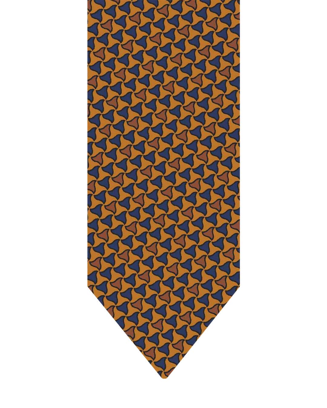 Gagliardi Gold Tie Italian Silk Printed Cones