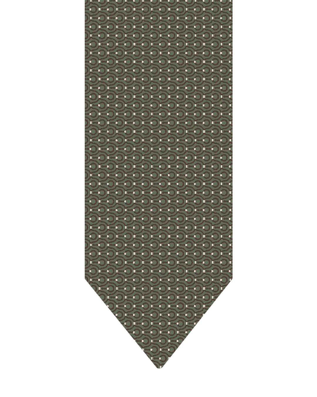 Gagliardi Green Tie Italian Silk Printed Loops