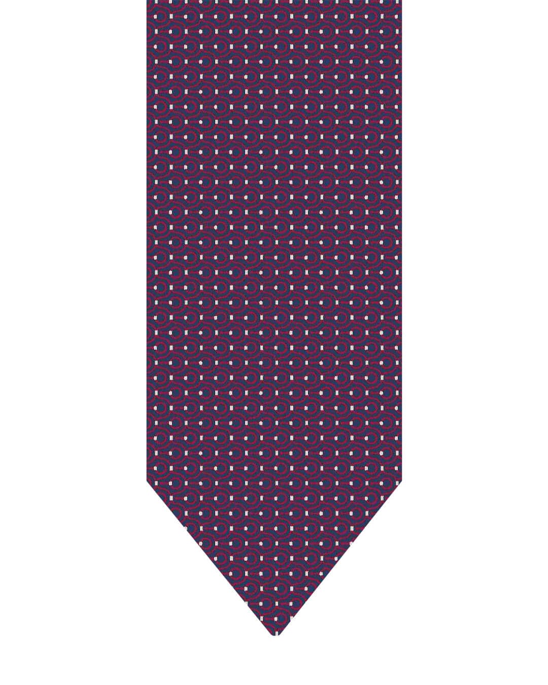 Gagliardi Magenta Tie Italian Silk Printed Loops