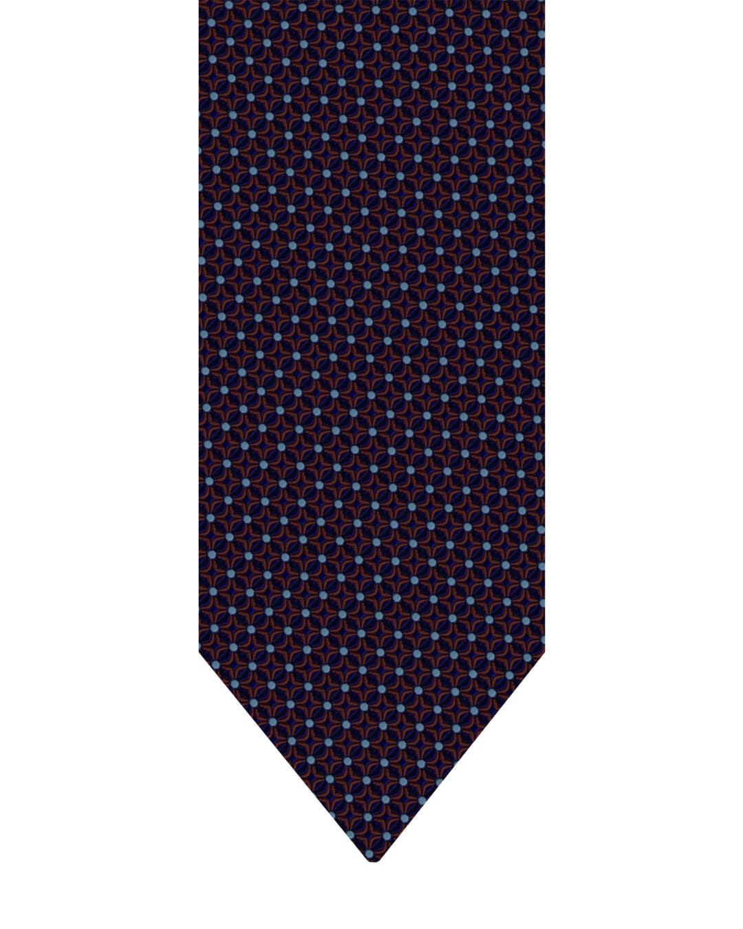 Gagliardi Brown Tie Italian Silk Geo & Dot