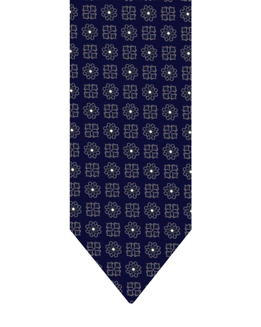 Gagliardi Navy Tie Italian Silk Floral & Motif