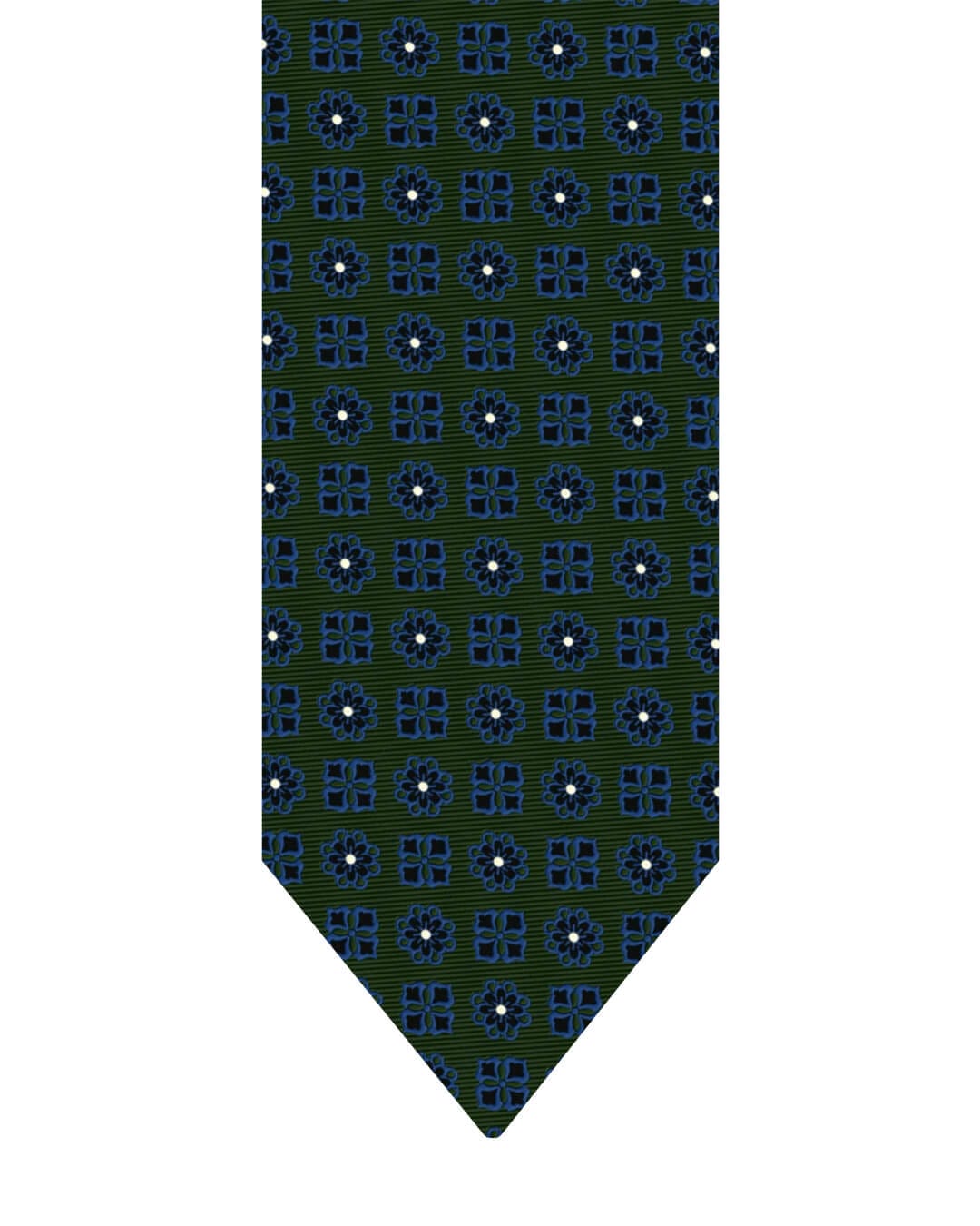 Gagliardi Olive Tie Italian Silk Floral & Motif