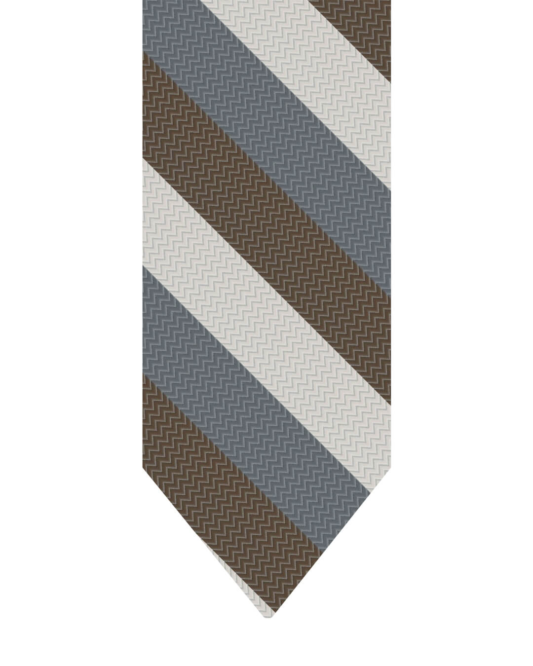 Gagliardi Grey Tie Italian Wool Herringbone Stripe