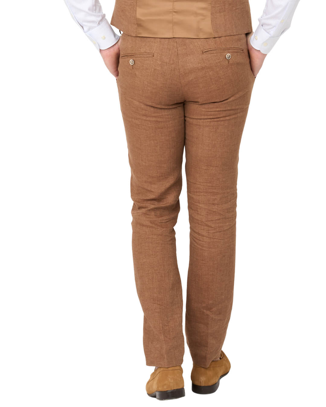 Rust Italian Delave Linen Trousers