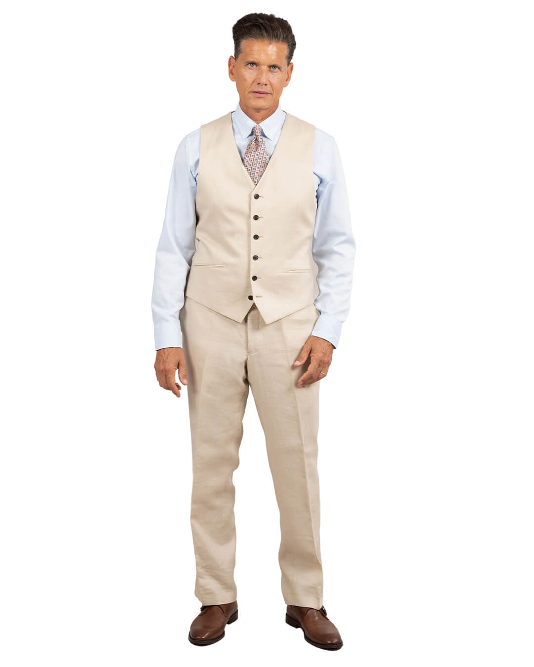 Gagliardi Stone Linen Waistcoat