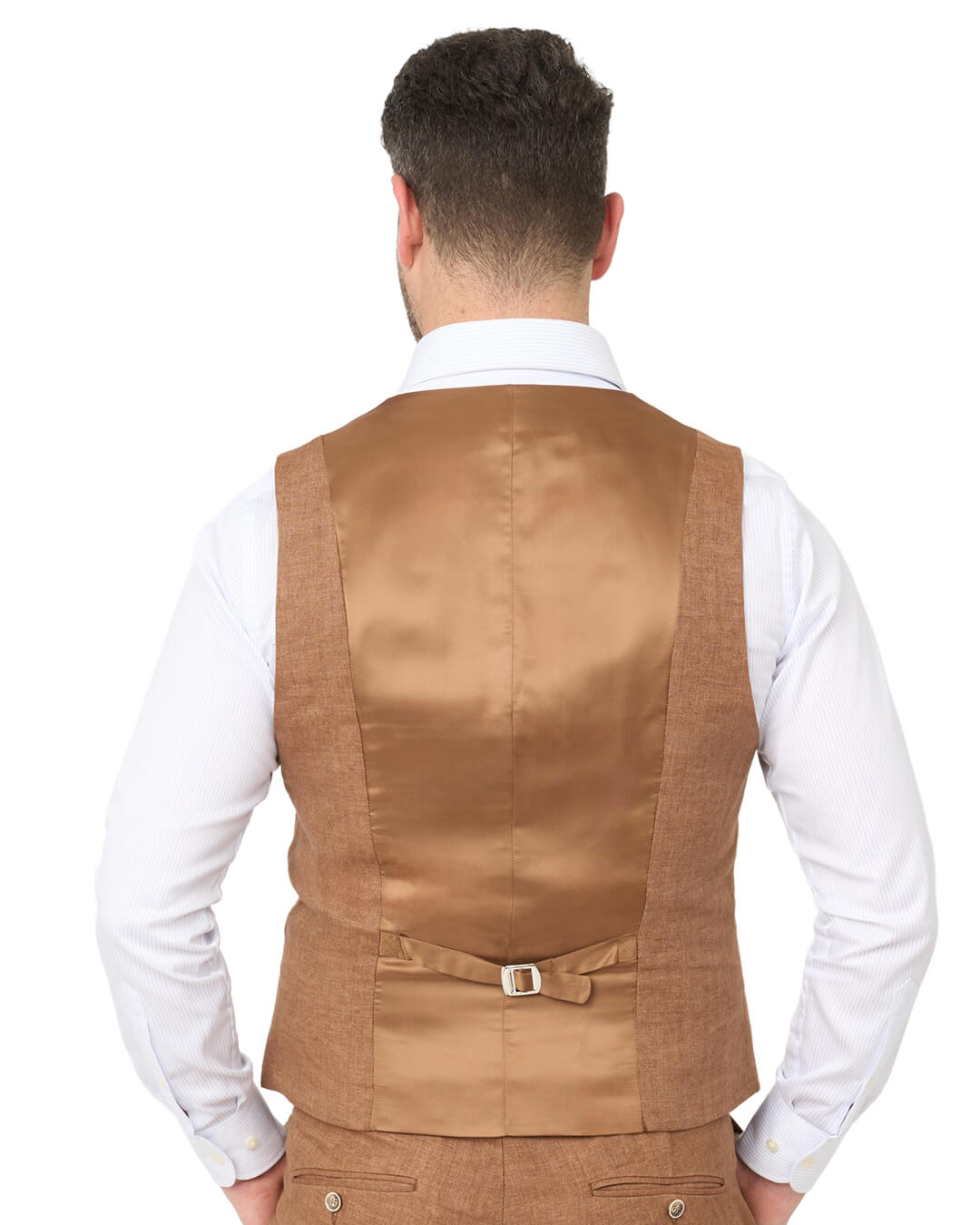 Rust Italian Delave Linen Waistcoat