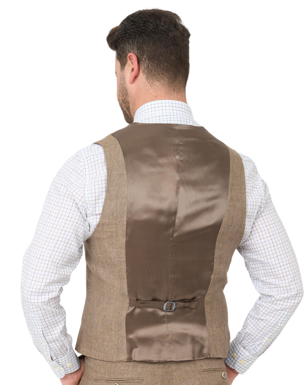 Taupe Italian Delave Linen Waistcoat