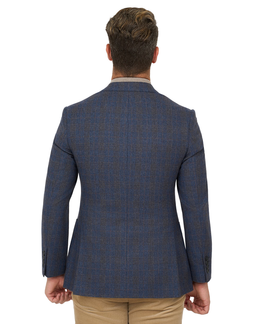 Gagliardi Blue Jacket Check Wool Blend