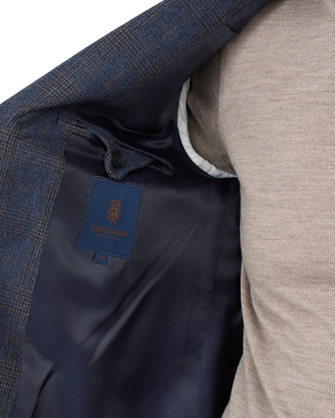 Gagliardi Blue Jacket Check Wool Blend