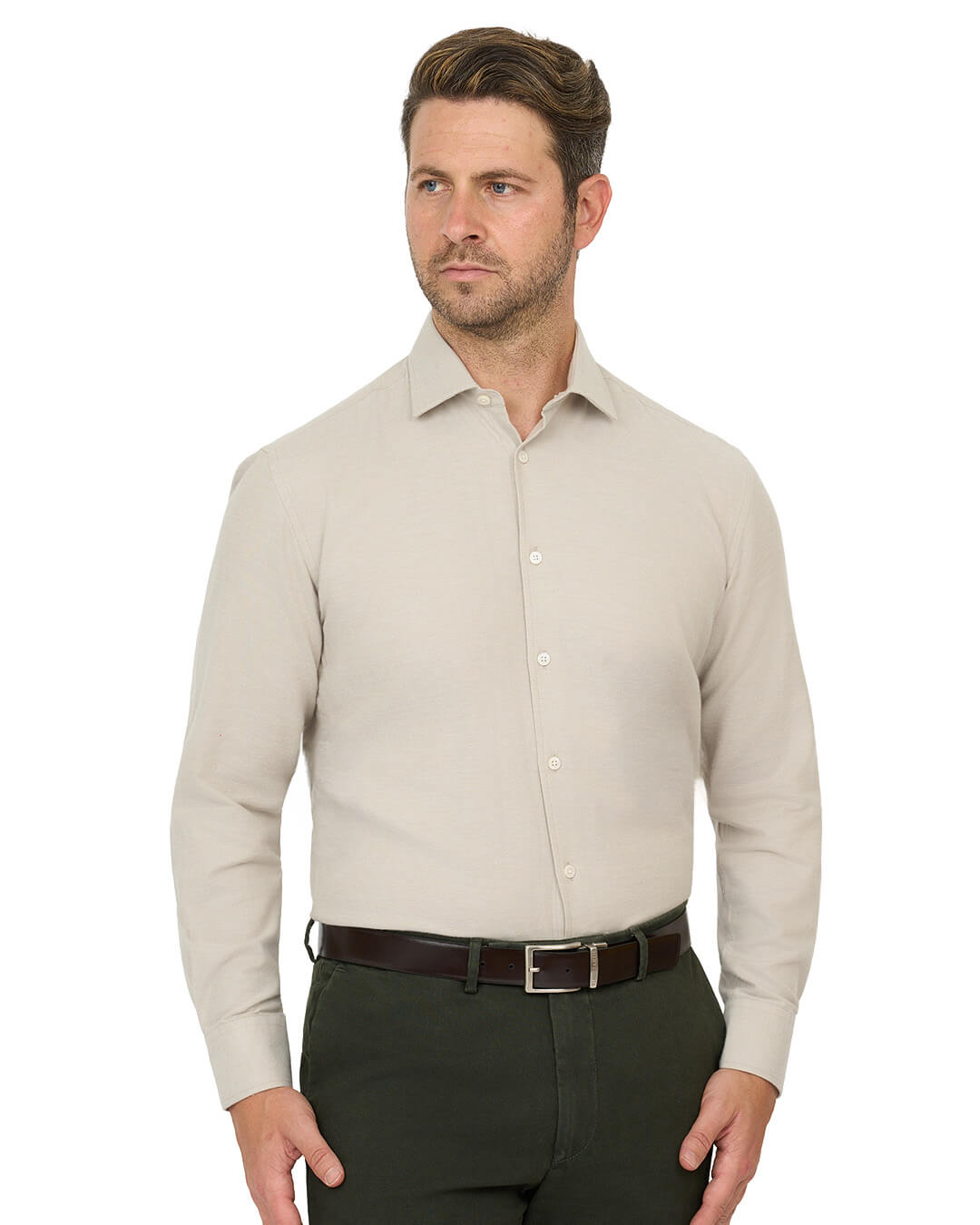Gagliardi Stone Shirt Brushed Cotton