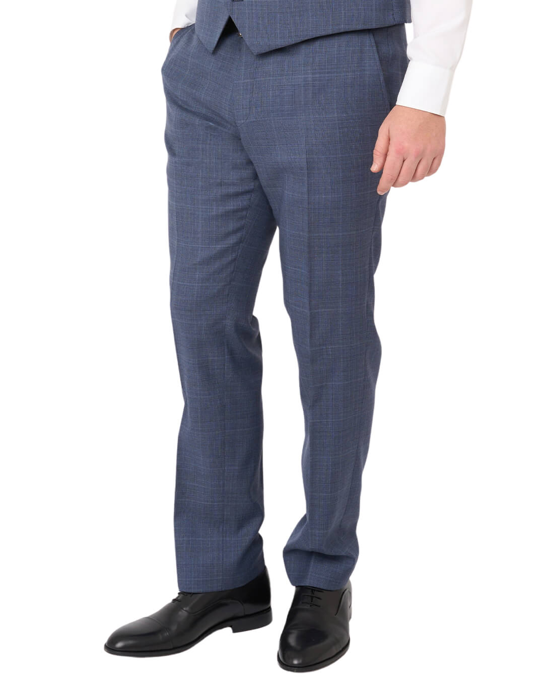 Blue Sharkskin Check Stretch Suit