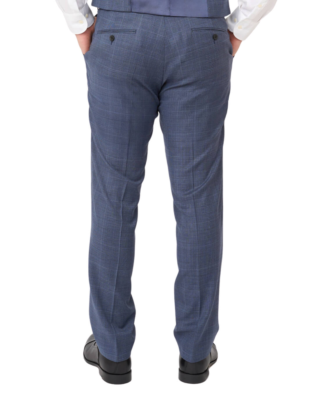 Blue Sharkskin Check Stretch Suit