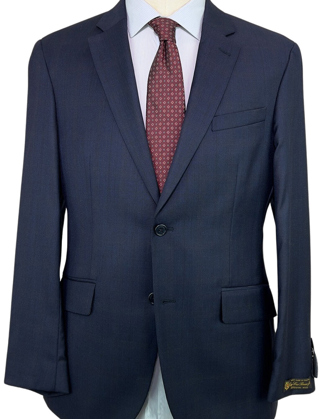 Loro Piana Blue Herringbone Super 120 Suit