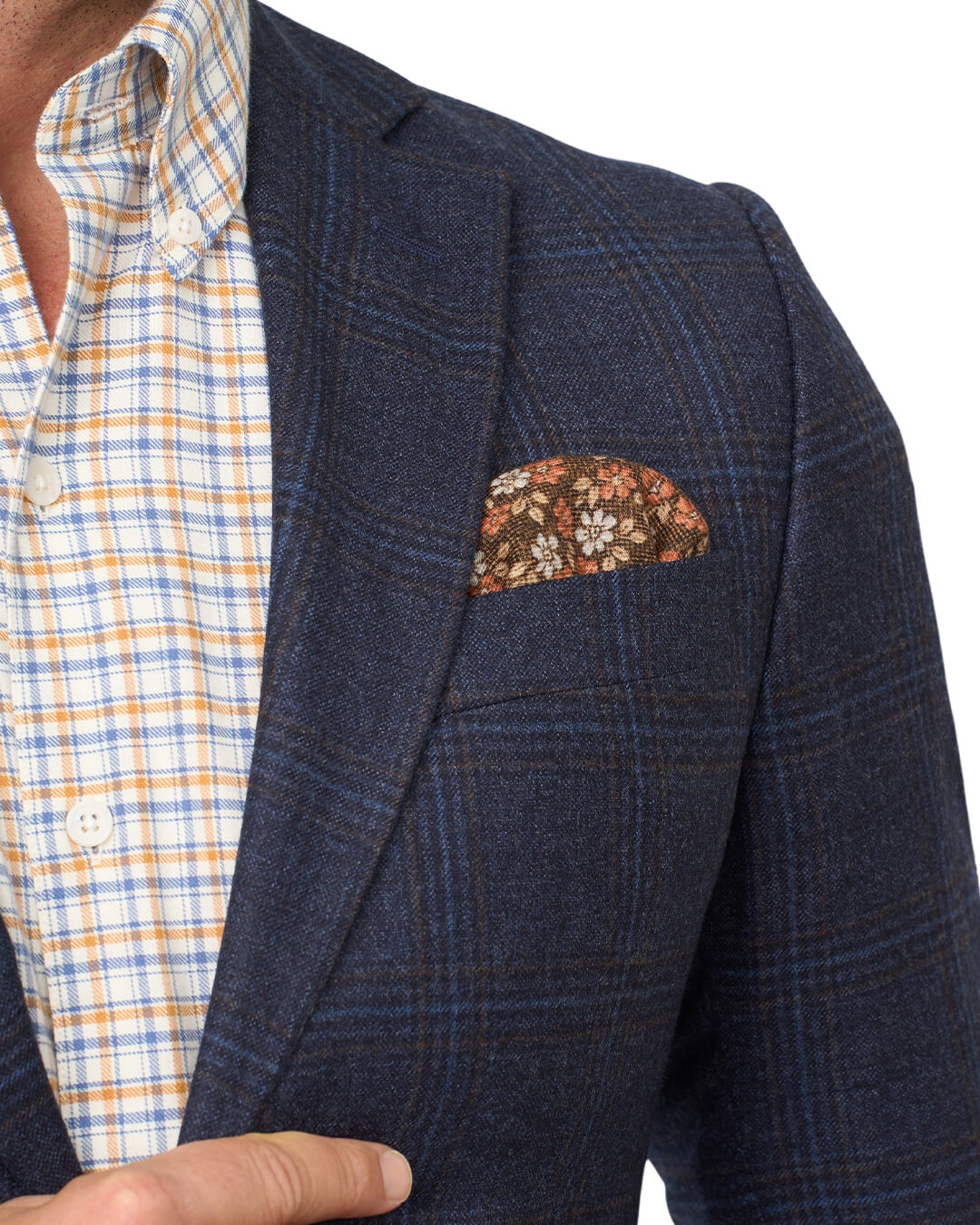 Gagliardi Blue Check Sharkskin Reda Jacket