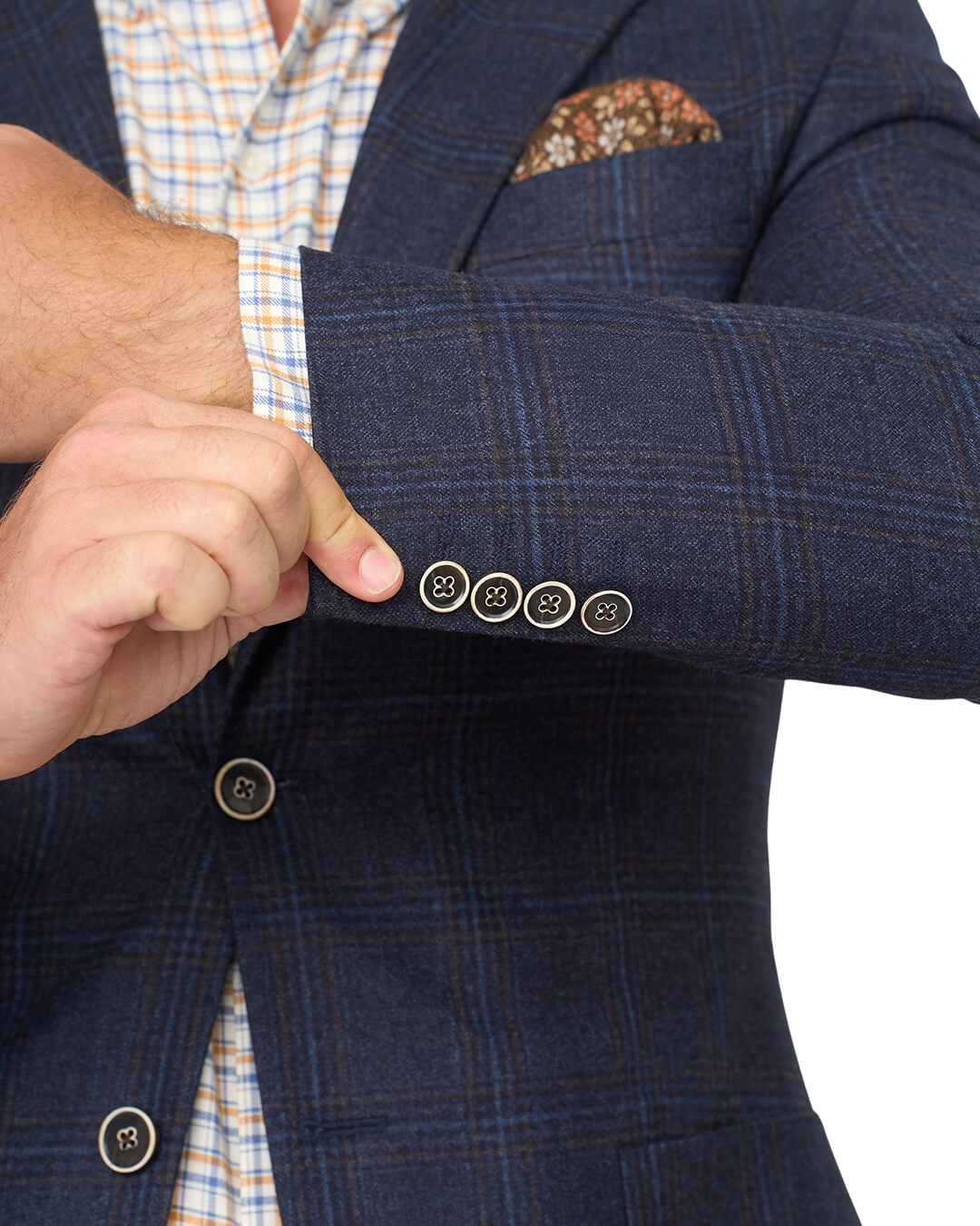 Gagliardi Blue Check Sharkskin Reda Jacket