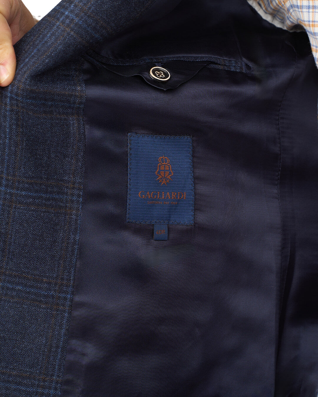 Gagliardi Blue Check Sharkskin Reda Jacket