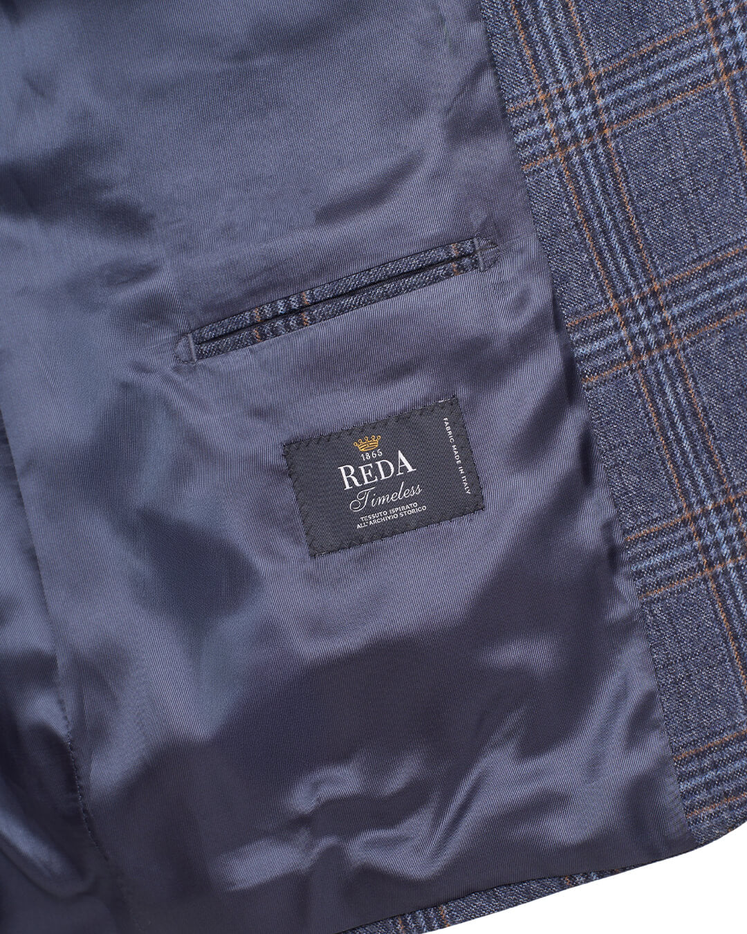 Gagliardi Denim Blue Check Sharkskin Reda Jacket