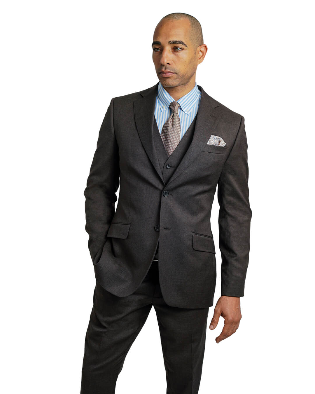 Brown Reda Twill Mix & Match Suit