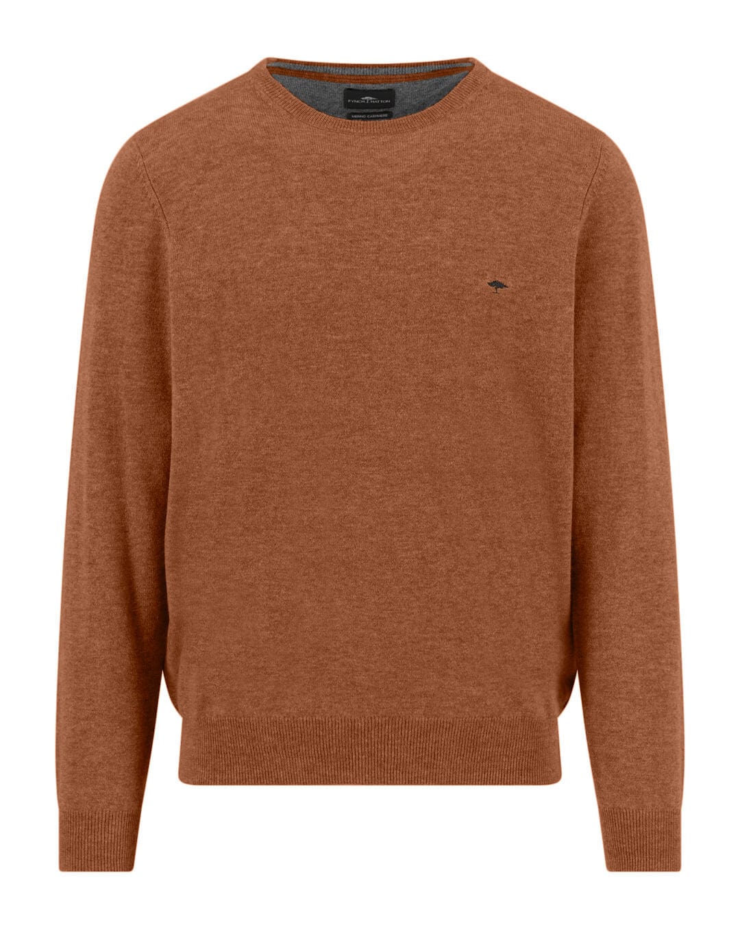 Fynch-Hatton Jumpers Fynch-Hatton Brown O-Neck Merino Cashmere Jumper