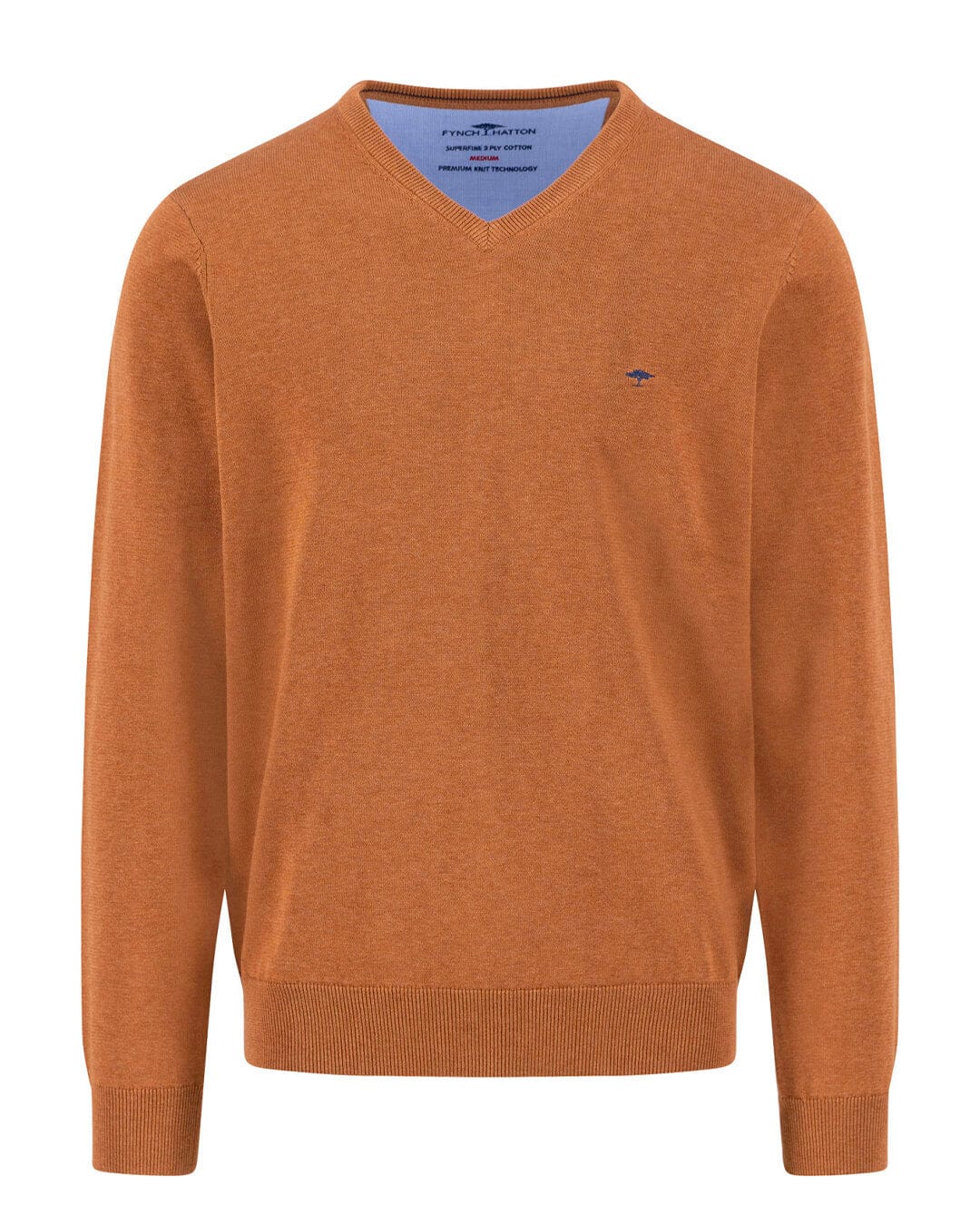 Fynch-Hatton Jumpers Fynch-Hatton Brown V-Neck Superfine Sweater