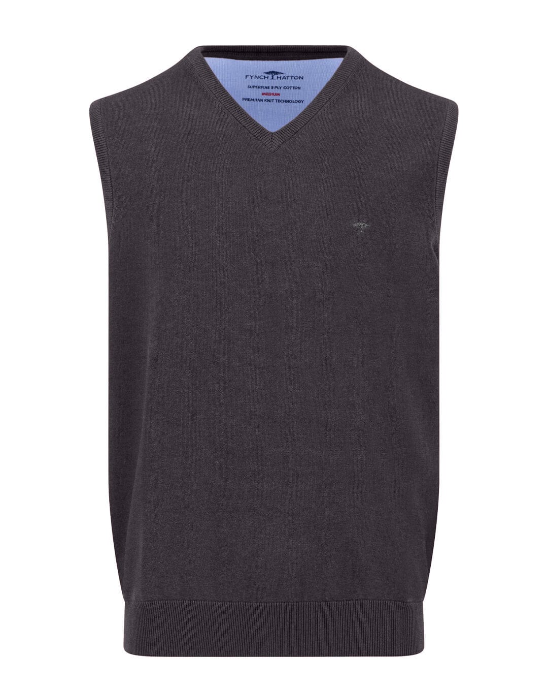 Fynch-Hatton Jumpers Fynch-Hatton Charcoal Slipover Superfine Sweater