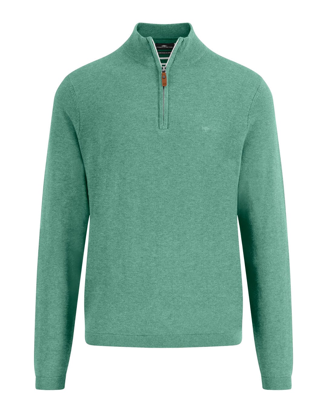Fynch-Hatton Jumpers Fynch-Hatton Green Troyer Zip Air Cotton Jumper
