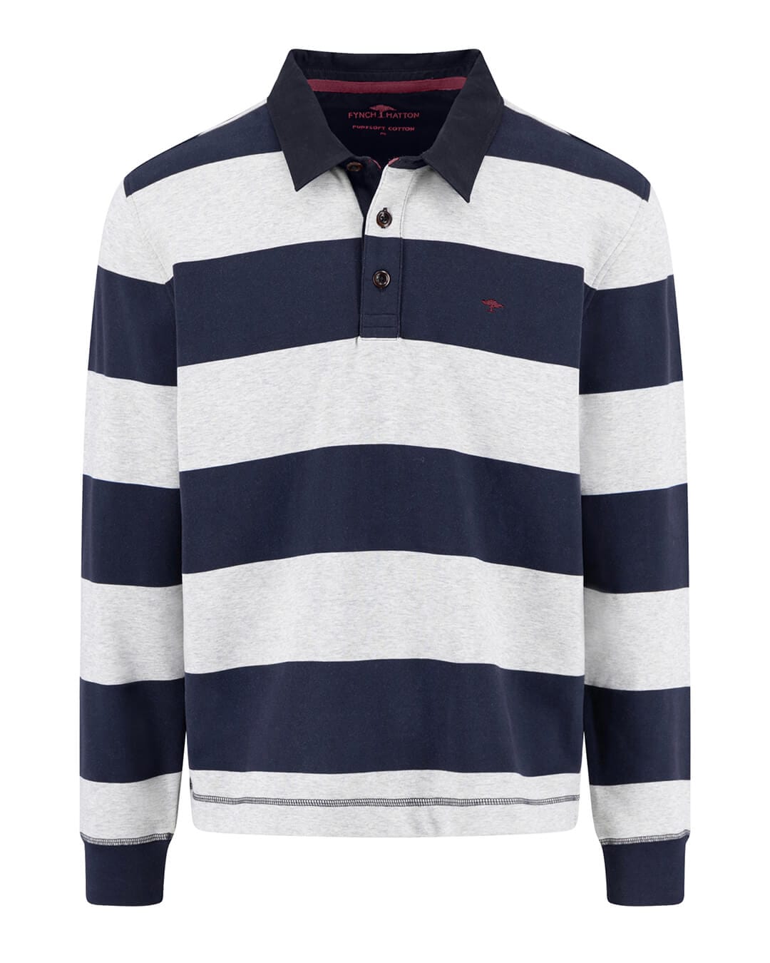 Fynch-Hatton Jumpers Fynch-Hatton Navy Sweat Rugby Striped Shirt