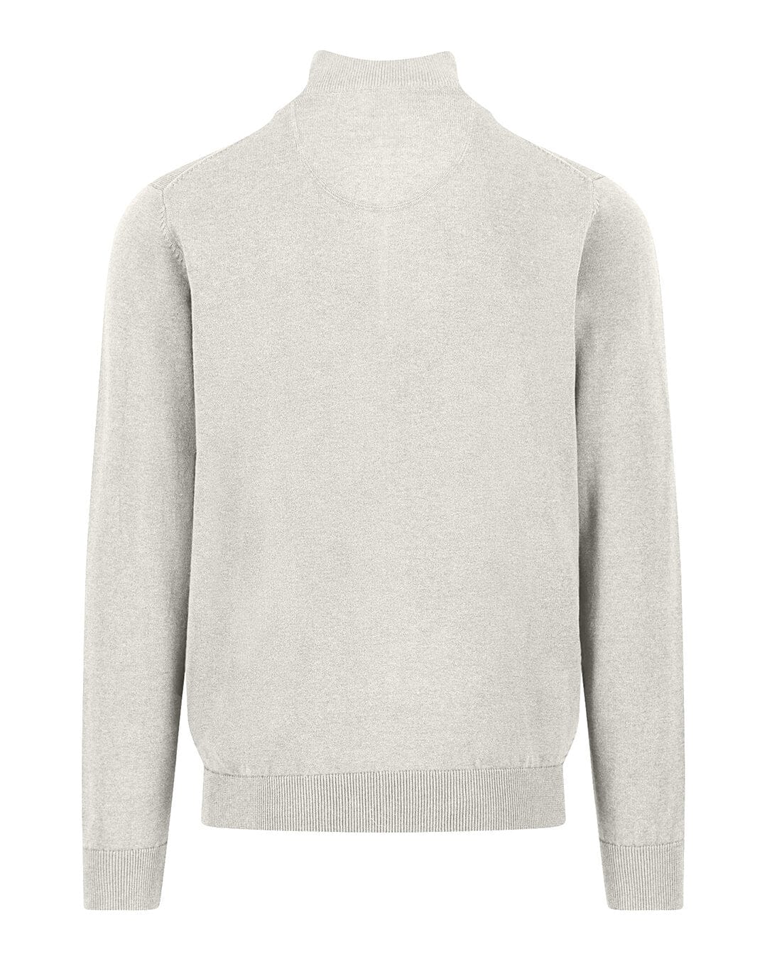 Fynch-Hatton Jumpers Fynch-Hatton White Troyer-Zip Superfine Half-Zip Sweater