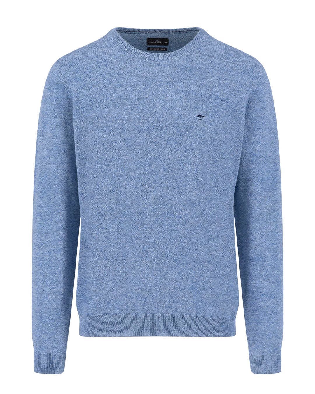 Fynch-Hatton Jumpers O-NECK COTTON WOOL BLUE F604