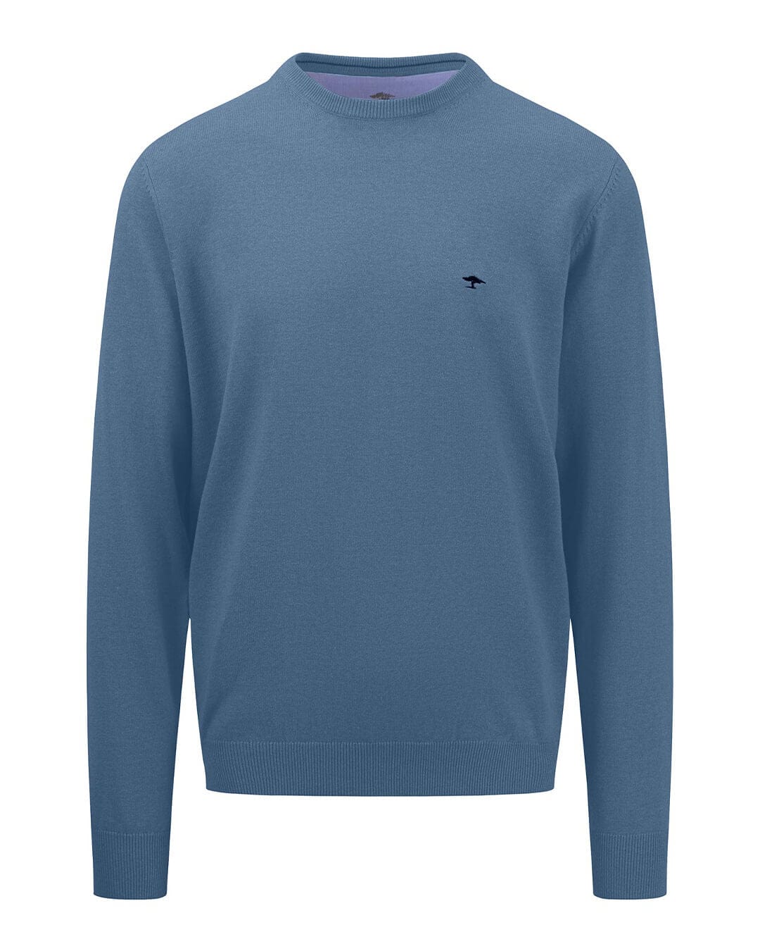 Fynch-Hatton Crew Neck Superfine Blue Jumper Gagliardi
