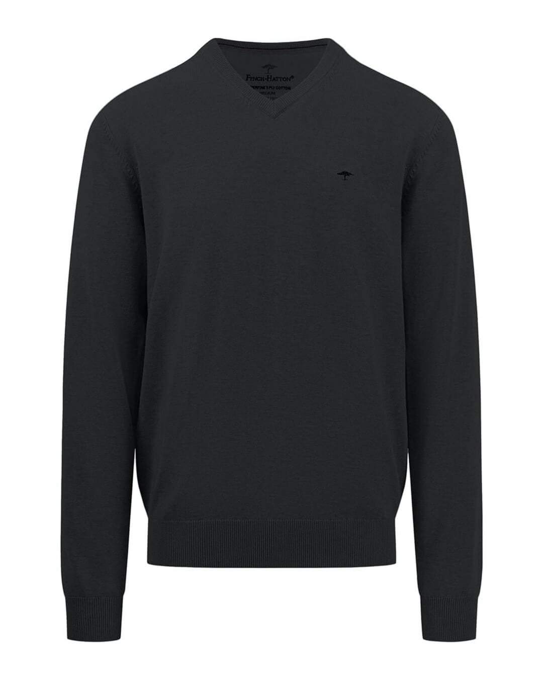 Fynch-Hatton V-Neck Superfine Black Jumper Gagliardi